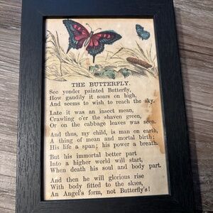 Vintage Art Print from Old Poetry Book - dark cottagecore